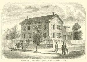 Abraham Lincolns hjem i Springfield (gravering) av American School