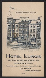Hotel Trade Card (farget gravering) av American School