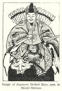 Bilde av Japanese Deified Hero, sett i Shinto-helligdommene (gravering) av American School