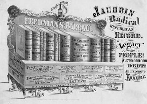 Jacobin Radical Republican Record: en arv for folket!: $2 700 000 000 gjeld!!: en dyr luksus, utgitt av Joseph Godfrey, Michigan, 1868