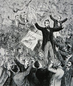 James G. Blaine (1830-93) (gravering) av American School