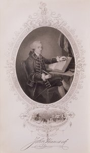 John Hancock (1737-93) fra The History of the United States, Vol. I, av Charles Mackay, gravert av J. Rogers av American School