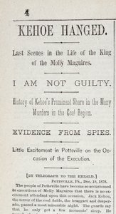 Kehoe Hanged, fra New York Herald, 19. desember, 1878 av American School