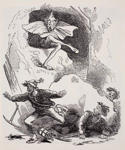 Kobolds, fra The World Guide to Gnomes, Fairies, Alves and Other Little People av Thomas Keightley (1789-1872) Publisert 1880, (BW Engraving) av American School