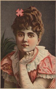 Dame i rosa kjole