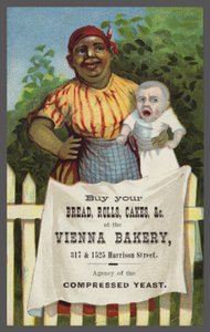 Dame med baby annonserer Wien Bakery