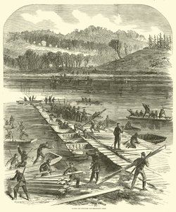 Legging av pongtongene for Sedgwicks korps, april 1863 av American School