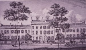 LeRoy Place i 1831, en del av det som nå er Bleecker Street i Greenwich Village (gravering) av American School