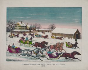 Forlater Brighton Hotel for Mill-Dam, vinter, ca. 1871 (trykk) av American School