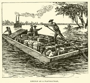 Lincoln som flatbåtmann av American School