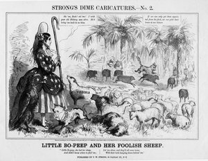 Lille Bo-Peep og hennes tåpelige sauer, utgitt av TW Strong, New York, 1861