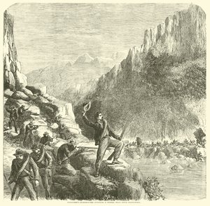 Longstreets skarpskyttere angriper et føderalt tog over Chattanooga, oktober 1863 av American School