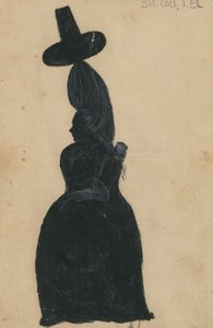 Lucy Knox, ca. 1790 (blekk med hvitt porselen på kortet) av American School