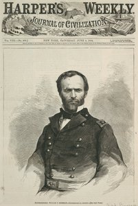 Generalmajor William T. Sherman, forsiden av Harpers Weekly, 1864 (tregravering)