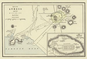 Kart over Athen og dens nærhet; Akropolis