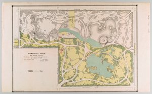 Kart over Humboldt Park som viser parkforbedringer, Chicago, Illinois av American School