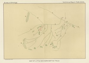 Kart over Little Bighorn Battlefield