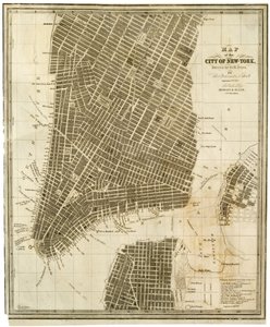 Kart over byen New-York [på Manhattan, så langt nord som 36th Street] av American School