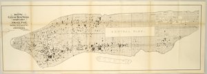 Kart over byen New York som viser plasseringen av kopper, fra 1. mai 1874 til 30. april 1875. av American School