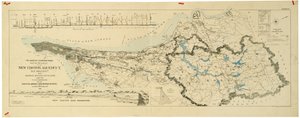 Kart over den nye Croton-akvedukten, den gamle akvedukten og Bronx River-rørledningen, også vannskillene til Croton, Bronx av American School