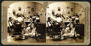 McCarthys Wake (del 3), 1899 (stereograf) av American School