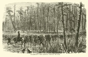McClernands korps marsjerte gjennom myrene, mars 1863 av American School