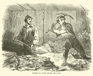 Gruvearbeidere på jobb under fortet, juni 1863 av American School