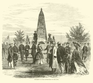 Monument på slagmarken Bull Run, september 1862 av American School