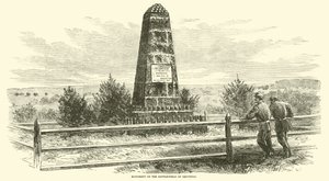 Monument på slagmarken i Groveton, august 1862 av American School