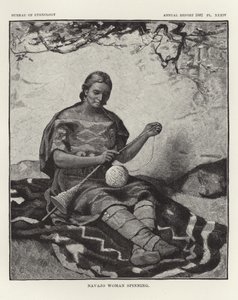 Navajo kvinne som spinner av American School