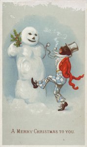Negro og Snowman julekort av American School