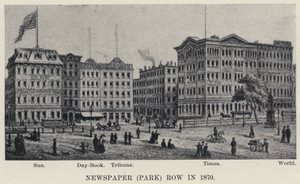 Avis (Park) Row i 1870 (litho) av American School