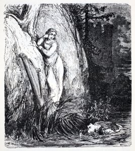 Nixes, fra The World Guide to Gnomes, Fairies, Alves and Other Little People av Thomas Keightley (1789-1872) Publisert 1880, (BW Engraving) av American School