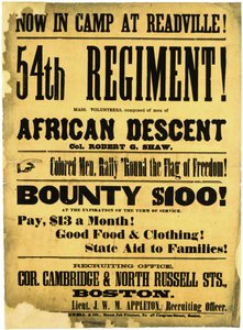 Nå i leiren i Readville! 54. regiment!, ca. 1863 av American School
