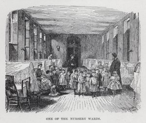 En av barnehageavdelingene (litho) av American School