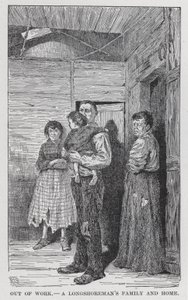 Ute av arbeid, en Longshoremans familie og hjem (litho) av American School