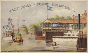 Padle Steamer ved brygga av American School