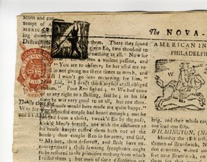 Side fra Halifax Gazette, eller The Weekly Adviser", Nova Scotia, 12.-19. desember, 1765 av American School