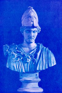 Pallas Athene, illustrasjon fra History of Greece av Victor Duruy, utgitt 1890 (digitalt forbedret bilde)