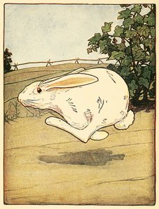 Peter sluttet aldri å løpe, fra The Tale of Peter Rabbit, pub. 1916 fargelitografi, 1916. av American School