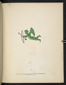 Tallerken 15. Grønn Amorfigur.  Spectropia; eller overraskende spektrale illusjoner som viser spøkelser overalt, og av hvilken som helst farge, osv. ser. 1.  J.H. brun  1864 av American School