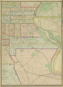 Plate 5, kart over hele Incorporated City of Philadelphia, 1867 av American School