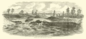 Portørers flåte passerte demningen ved Alexandria, mai 1864 av American School