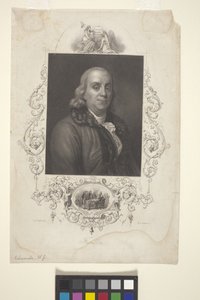 Portrett av Benjamin Franklin (blekk) av American School