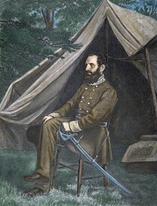 Portrett av general 'Stonewall' Jackson (litho-farge) av American School