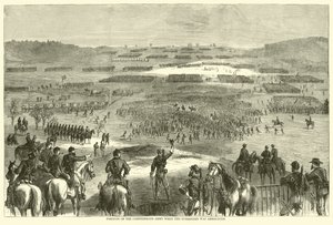 Stillingen til den konfødererte hæren da overgivelsen ble kunngjort, april 1865 av American School