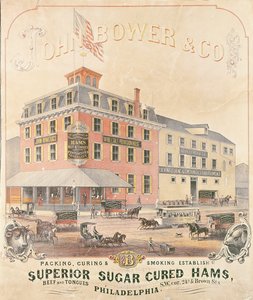 Plakatreklame John Bower & Co. Superior Sugar Cured Hams