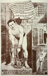 Plakat som reklamerer for en forestilling av Houdini (litho) av American School