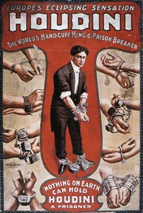 Plakat som reklamerer for en forestilling av Houdini av American School