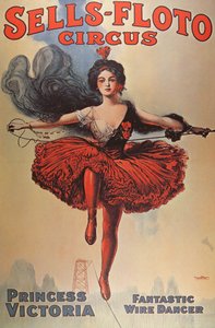 Plakat som reklamerer for «Sells-Floto Circus» av American School